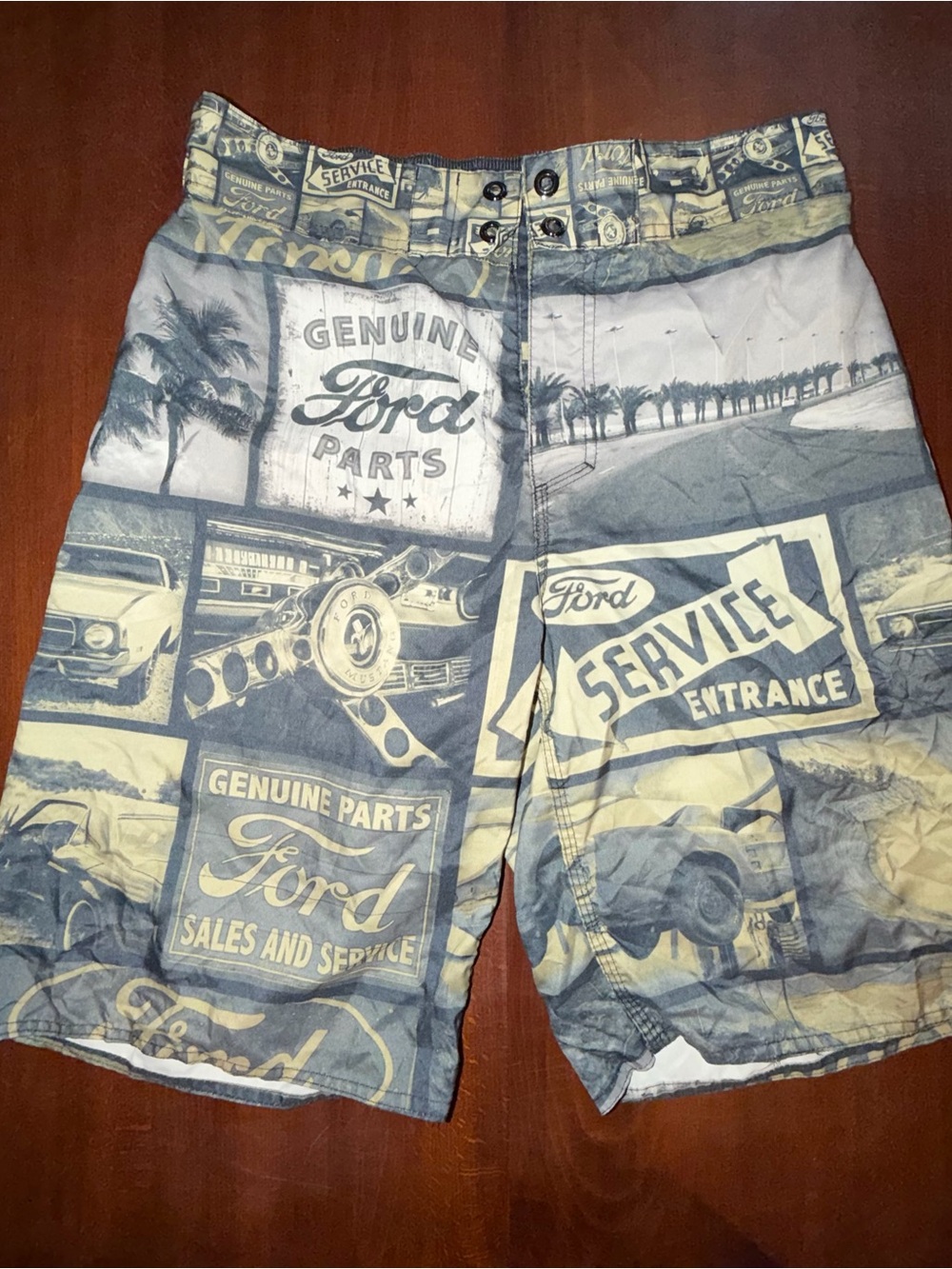Ford Official Licensed All Over Print Board Shorts Size M